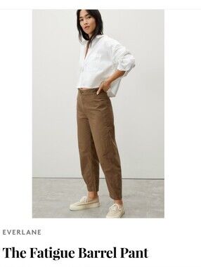 Everlane Organic Cotton/Linen Fatigue Barrel Jogger Pants in Brown - 4